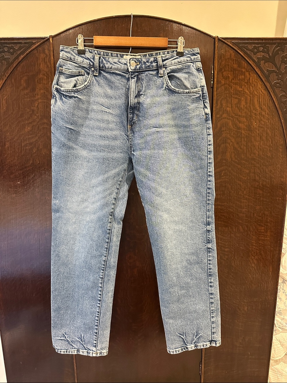 Cotton On Women's Straight Leg Light Blue Denim Jeans